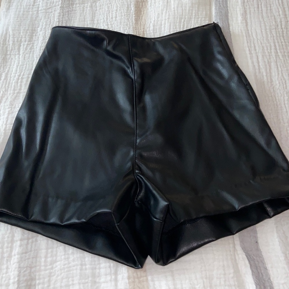 Leather shorts